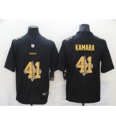 Nike New Orleans Saints 41 Alvin Kamara Black Shadow Logo Limited Jersey