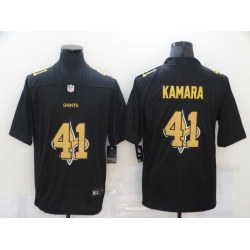 Nike New Orleans Saints 41 Alvin Kamara Black Shadow Logo Limited Jersey