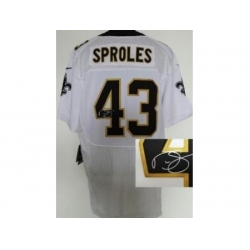 Nike New Orleans Saints 43 Darren Sproles White Elite Signed NFL Jersey