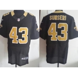 Nike New Orleans Saints 43 Vinnie Sunseri Black Elite NFL Jersey