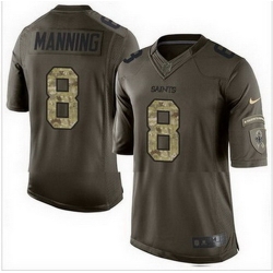 Nike New Orleans Saints #8 Archie Manning Green Mens Stitched NFL Limited Salute to Service Jersey