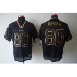 Nike New Orleans Saints 80 Jimmy Graham Black Elite Lights Out NFL Jersey