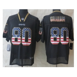 Nike New Orleans Saints 80 Jimmy Graham Black Elite USA Flag Fashion NFL Jersey