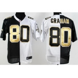 Nike New Orleans Saints 80 Jimmy Graham Black White Split NFL Jersey
