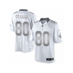 Nike New Orleans Saints 80 Jimmy Graham White Limited Platinum NFL Jersey