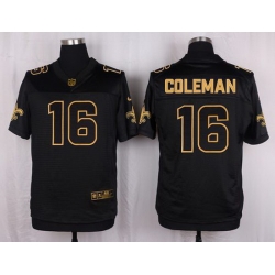 Nike Saints #16 Brandon Coleman Black Mens Stitched NFL Elite Pro Line Gold Collection Jersey