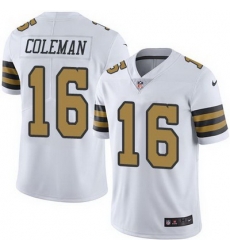 Nike Saints #16 Brandon Coleman White Mens Stitched NFL Limited Rush Jersey