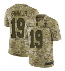 Nike Saints #19 Ted Ginn Jr Camo Mens Stitched NFL Limited 2018 Salute To Service Jersey