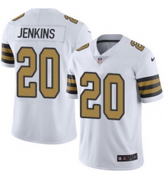 Nike Saints 20 Janoris Jenkins White Men Stitched NFL Limited Rush Jersey