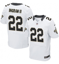 Nike Saints #22 Mark Ingram II White Mens Stitched NFL Elite Jersey