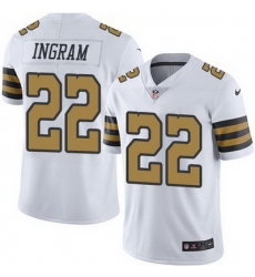 Nike Saints #22 Mark Ingram White Mens Stitched NFL Limited Rush Jersey
