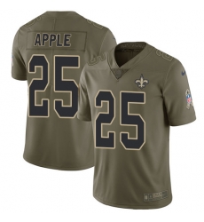 Nike Saints #25 Eli Apple Olive Men Stitched NFL Limited 2017 Salute To Service Jersey