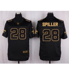 Nike Saints #28 C J  Spiller Black Mens Stitched NFL Elite Pro Line Gold Collection Jersey