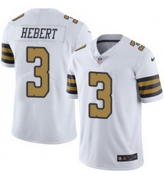 Nike Saints #3 Bobby Hebert White Mens Stitched NFL Limited Rush Jersey