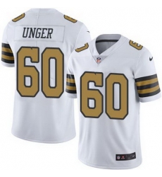 Nike Saints #60 Max Unger White Mens Stitched NFL Limited Rush Jersey