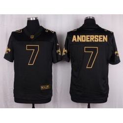 Nike Saints #7 Morten Andersen Black Mens Stitched NFL Elite Pro Line Gold Collection Jersey