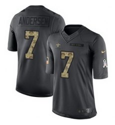 Nike Saints #7 Morten Andersen Black Mens Stitched NFL Limited 2016 Salute To Service Jersey