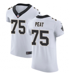 Nike Saints #75 Andrus Peat White Mens Stitched NFL Vapor Untouchable Elite Jersey