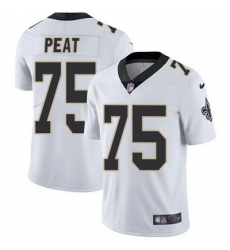 Nike Saints #75 Andrus Peat White Mens Stitched NFL Vapor Untouchable Limited Jersey