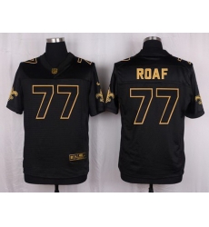 Nike Saints #77 Willie Roaf Black Mens Stitched NFL Elite Pro Line Gold Collection Jersey