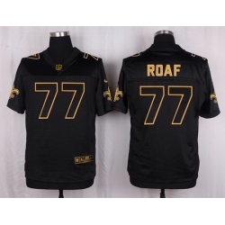 Nike Saints #77 Willie Roaf Black Mens Stitched NFL Elite Pro Line Gold Collection Jersey