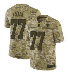 Nike Saints #77 Willie Roaf Camo Mens Stitched NFL Limited 2018 Salute To Service Jersey
