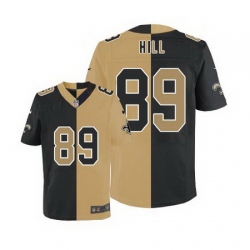 Nike Saints #89 Josh Hill Black Gold Mens Stitched NFL Elite Split Jersey