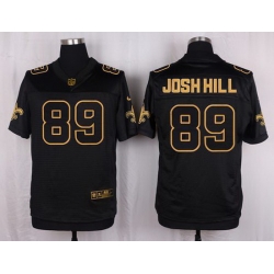 Nike Saints #89 Josh Hill Black Mens Stitched NFL Elite Pro Line Gold Collection Jersey