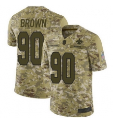 Saints #90 Malcom Brown Camo Men Stitched Football Limited 2018 Salute To Service Jersey