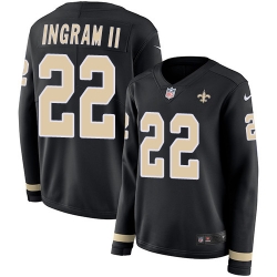 Nike Saints #22 Mark Ingram II Black Team Color Women Stitched NFL Jersey