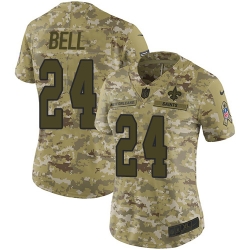 Nike Saints #24 Vonn Bell Camo Women Stitched NFL Limited 2018 Salute to Service Jersey
