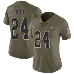 Nike Saints #24 Vonn Bell Olive Womens Stitched NFL Limited 2017 Salute to Service Jersey