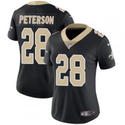 Nike Saints #28 Adrian Peterson Black Team Color Womens Stitched NFL Vapor Untouchable Limited Jersey