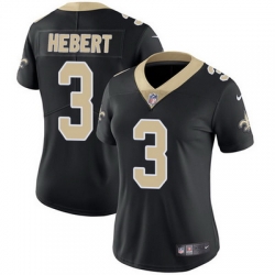 Nike Saints #3 Bobby Hebert Black Team Color Womens Stitched NFL Vapor Untouchable Limited Jersey