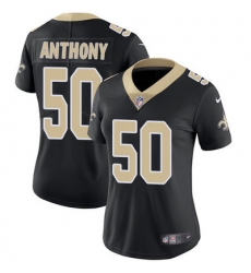 Nike Saints #50 Stephone Anthony Black Team Color Womens Stitched NFL Vapor Untouchable Limited Jersey