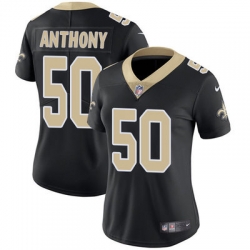 Nike Saints #50 Stephone Anthony Black Team Color Womens Stitched NFL Vapor Untouchable Limited Jersey
