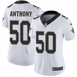 Nike Saints #50 Stephone Anthony White Womens Stitched NFL Vapor Untouchable Limited Jersey
