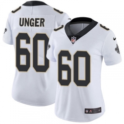 Nike Saints #60 Max Unger White Womens Stitched NFL Vapor Untouchable Limited Jersey