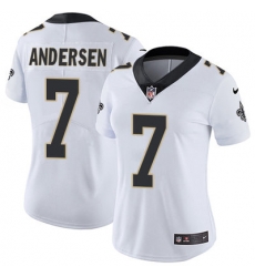 Nike Saints #7 Morten Andersen White Womens Stitched NFL Vapor Untouchable Limited Jersey