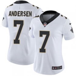 Nike Saints #7 Morten Andersen White Womens Stitched NFL Vapor Untouchable Limited Jersey