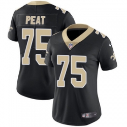 Nike Saints #75 Andrus Peat Black Team Color Womens Stitched NFL Vapor Untouchable Limited Jersey