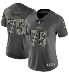 Nike Saints #75 Andrus Peat Gray Static Womens NFL Vapor Untouchable Game Jersey