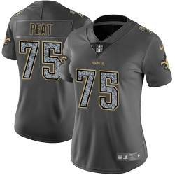 Nike Saints #75 Andrus Peat Gray Static Womens NFL Vapor Untouchable Game Jersey