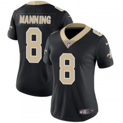 Nike Saints #8 Archie Manning Black Team Color Womens Stitched NFL Vapor Untouchable Limited Jersey
