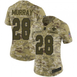 Saints 28 Latavius Murray Camo Womens Stitched Football Limited 2018 Salute to Service Jersey