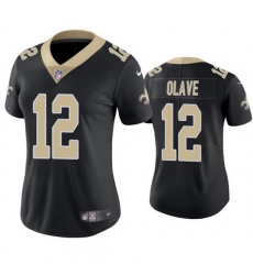 Women New Orleans Saints 12 Chris Olave Black Vapor Untouchable Limited Stitched Jersey