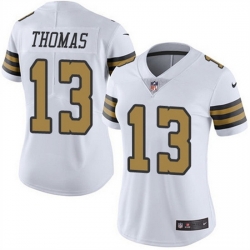 Women New Orleans Saints 13 Michael Thomas White Color Rush Limited Stitched Jersey