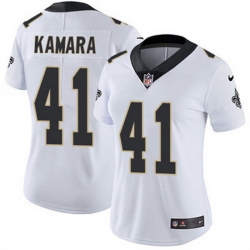 Women New Orleans Saints 41 Alvin Kamara White Vapor Untouchable Limited Stitched Jersey