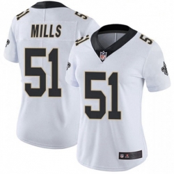 Women New Orleans Saints 51 Sam Mills White Vapor Untouchable Limited Jersey