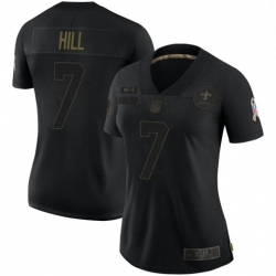 Women New Orleans Saints 7 Taysom Hill Black Salute To Service Limited Jersey